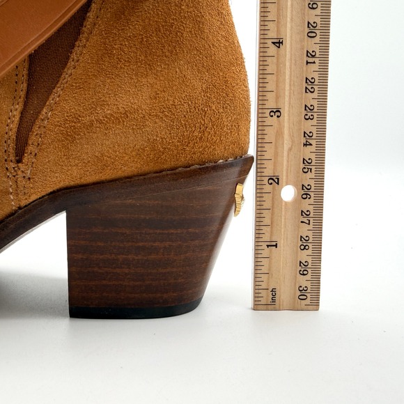 Zadig & Voltaire Tyler Cecilia Boots Women 37 Brown Suede Western Buckle Pointed - Picture 10 of 12